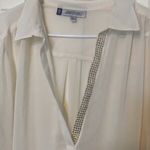 Jennifer Lopez sheer long sleeve shirt. Women’s size xl.good condition. Cream.